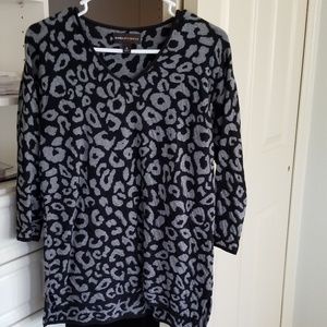 Leopard Print, Black and Gray Tunic - EUC